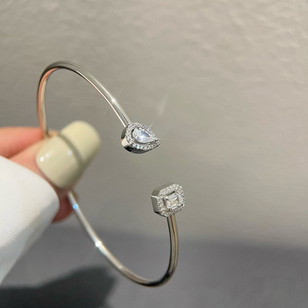 [Auream]JONC FLEX MY TWIN TOI & MOI SILVER DIAMOND BRACELET