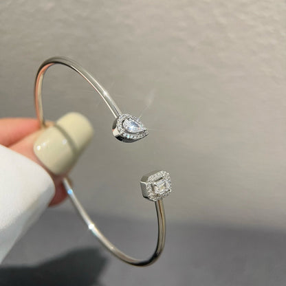 [Auream]JONC FLEX MY TWIN TOI & MOI SILVER DIAMOND BRACELET