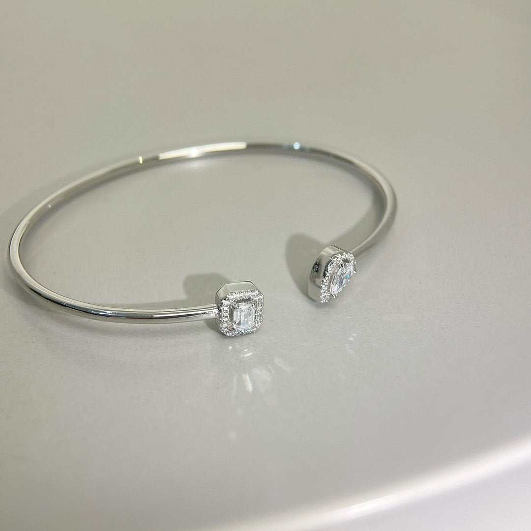 [Auream]JONC FLEX MY TWIN TOI & MOI SILVER DIAMOND BRACELET