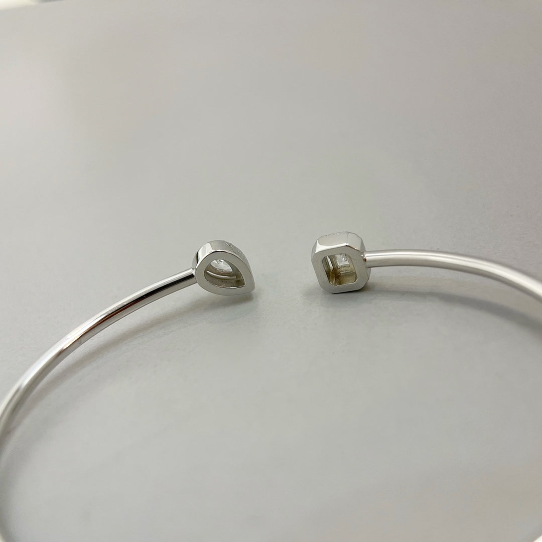 [Auream]JONC FLEX MY TWIN TOI & MOI SILVER DIAMOND BRACELET