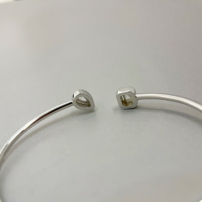 [Auream]JONC FLEX MY TWIN TOI & MOI SILVER DIAMOND BRACELET
