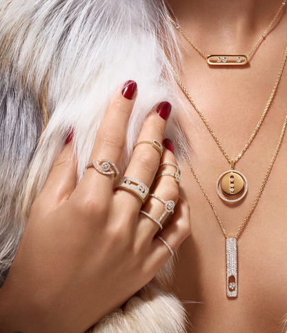 [Auream]Demo MOVE PM NECKLACE PINK GOLD DIAMOND