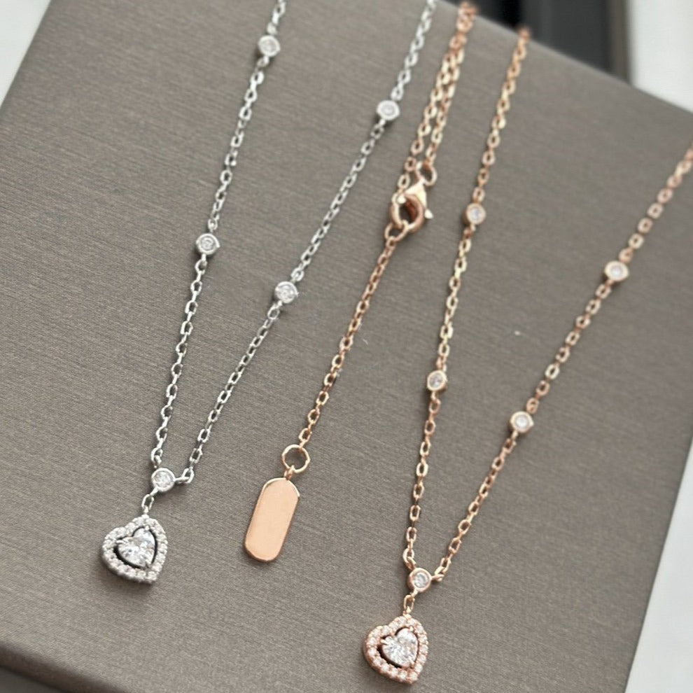 [Auream]JOY HEART DIAMOND NECKLACE
