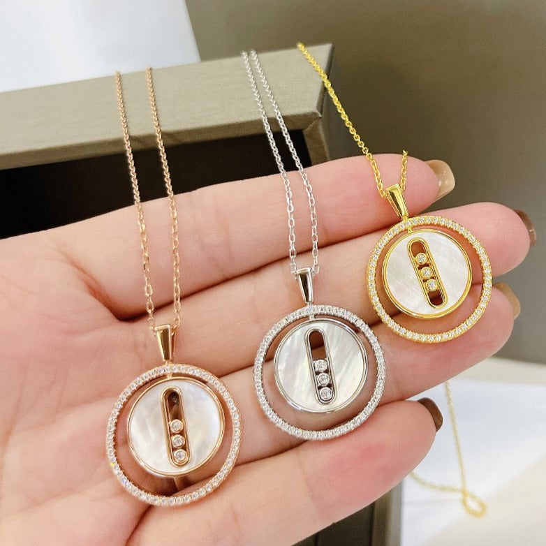 [Auream]Demo MOVE MM NACRE BLANCHE DIAMOND NECKLACE