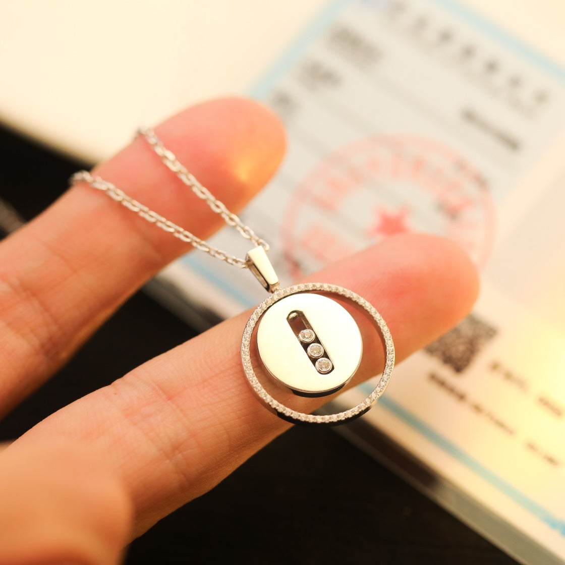 [Auream]Demo MOVE MM SILVER DIAMOND NECKLACE