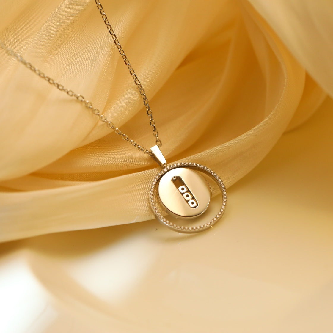 [Auream]Demo MOVE MM SILVER DIAMOND NECKLACE