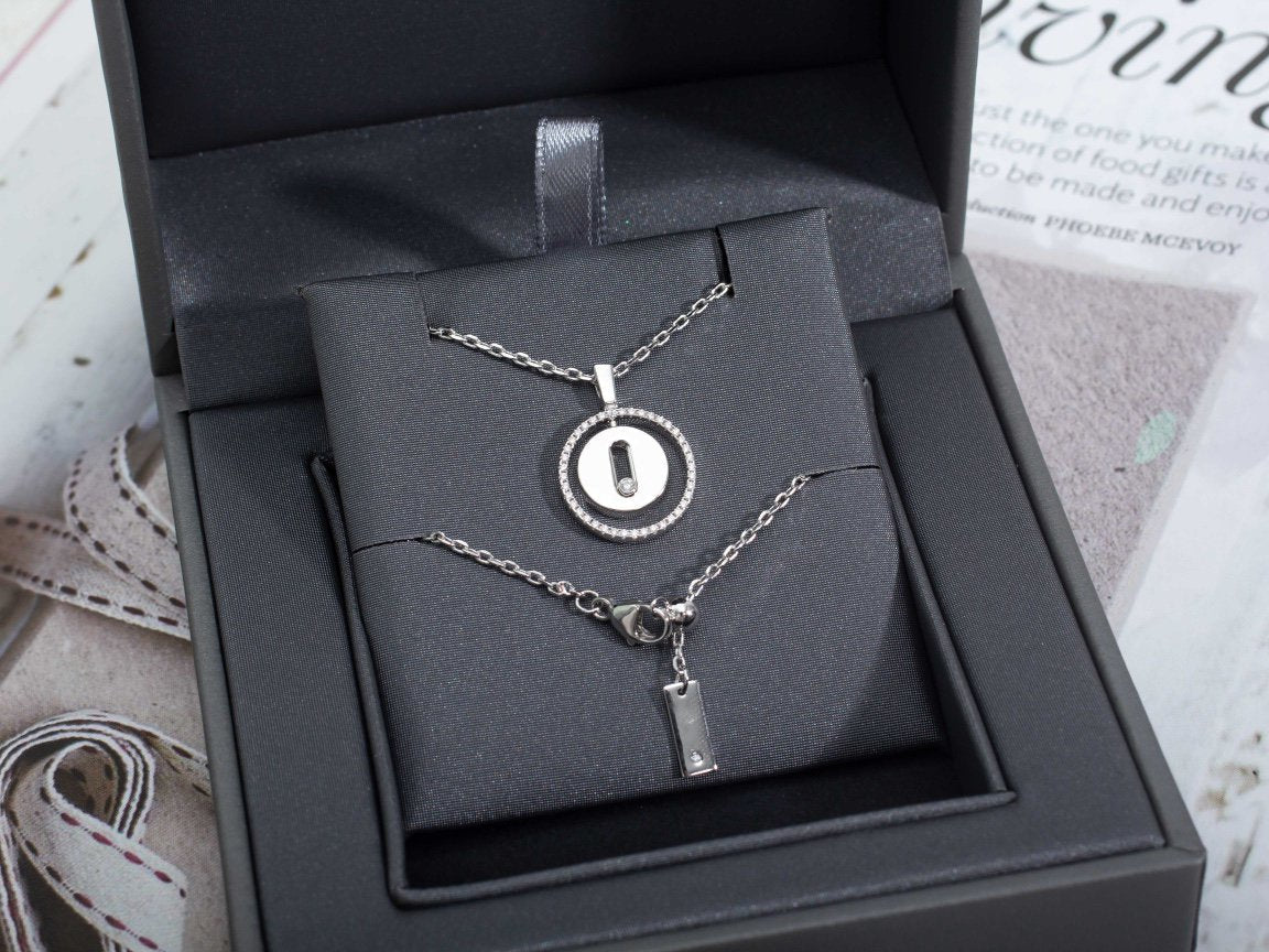 [Auream]Demo MOVE PM NECKLACE SILVER DIAMOND