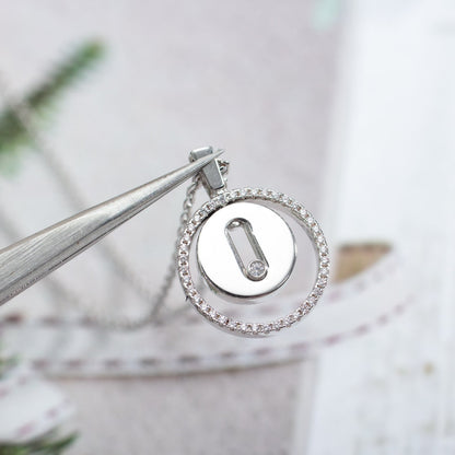 [Auream]Demo MOVE PM NECKLACE SILVER DIAMOND