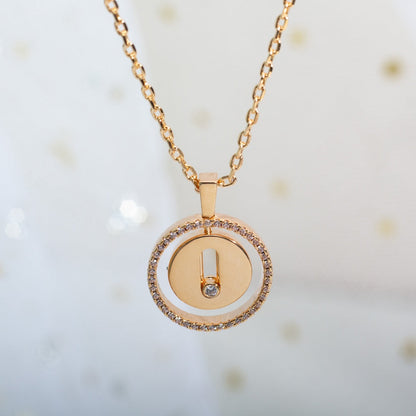 [Auream]Demo MOVE PM NECKLACE PINK GOLD DIAMOND