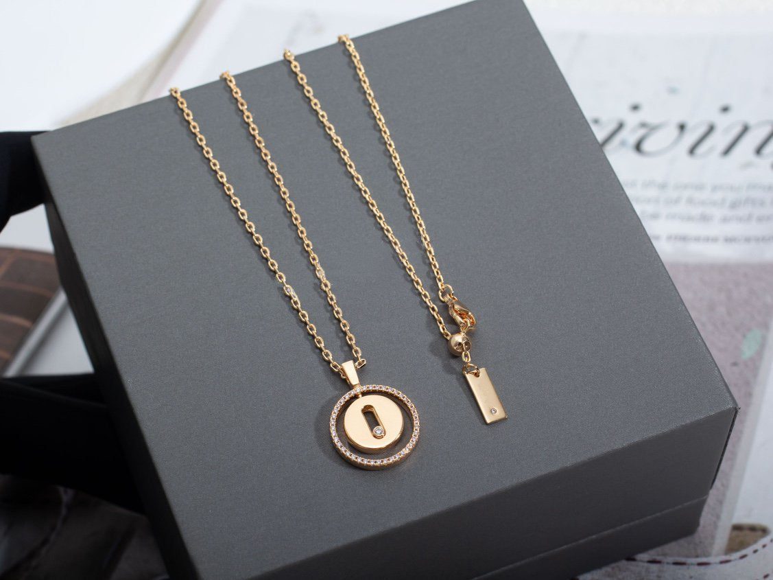 [Auream]Demo MOVE PM NECKLACE PINK GOLD DIAMOND