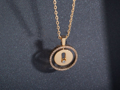 [Auream]Demo MOVE PM NECKLACE PINK GOLD DIAMOND