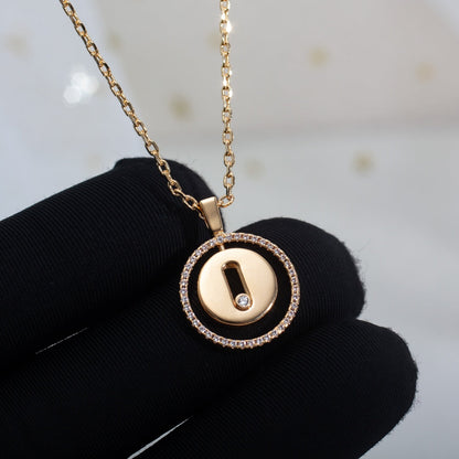 [Auream]Demo MOVE PM NECKLACE PINK GOLD DIAMOND
