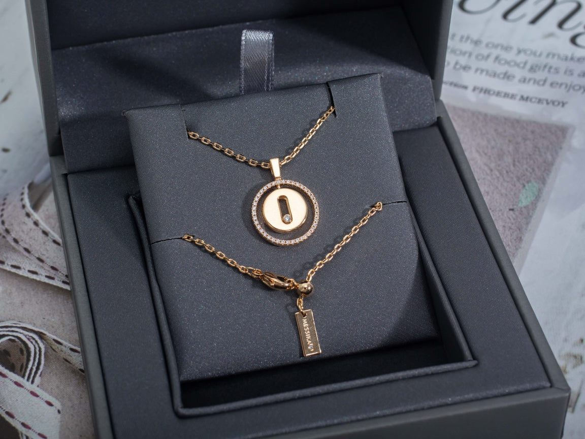 [Auream]Demo MOVE PM NECKLACE PINK GOLD DIAMOND