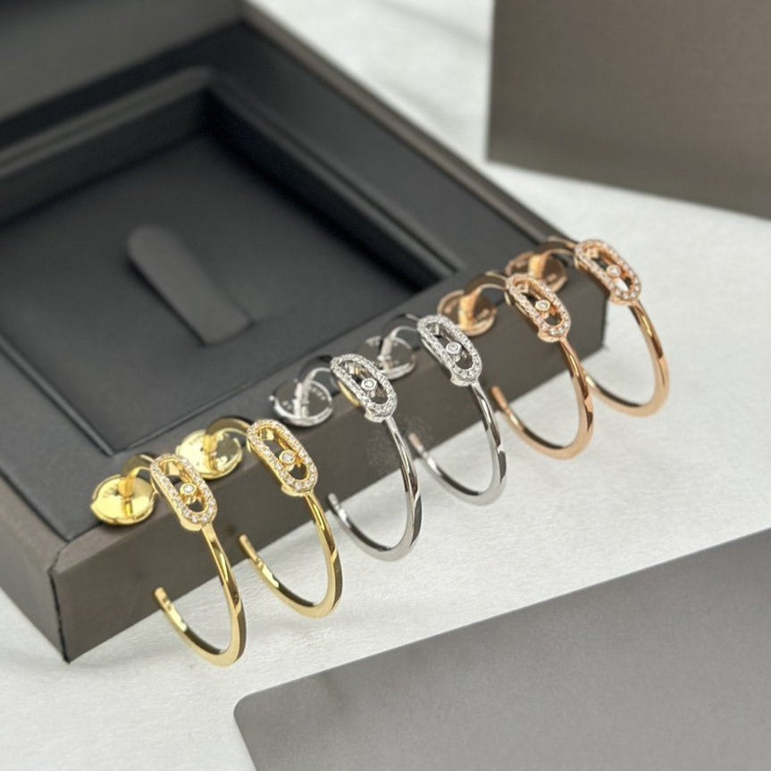 [Auream]CREOLES MOVE UNO PM DIAMOND EARRINGS