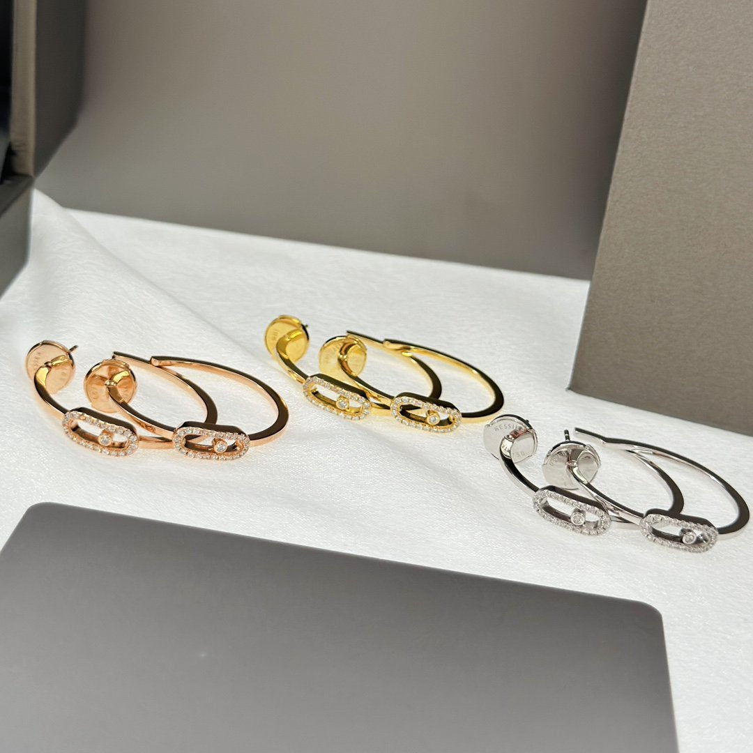 [Auream]CREOLES MOVE UNO PM DIAMOND EARRINGS