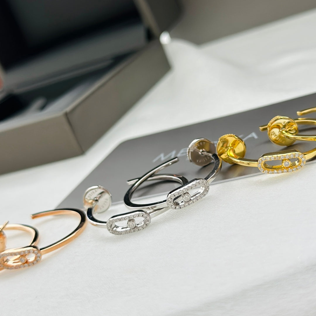 [Auream]CREOLES MOVE UNO PM DIAMOND EARRINGS