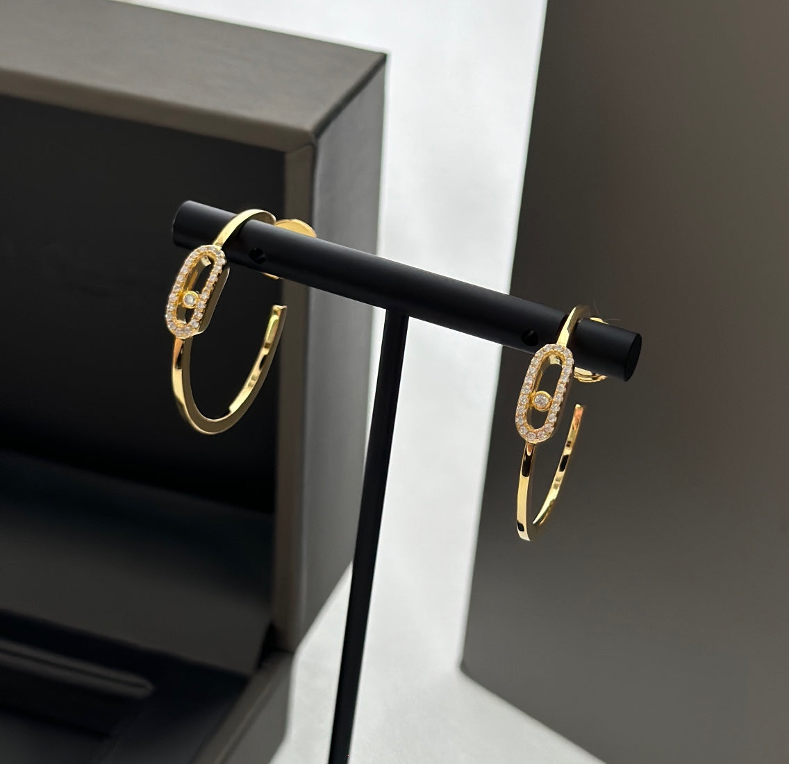 [Auream]CREOLES MOVE UNO PM DIAMOND EARRINGS