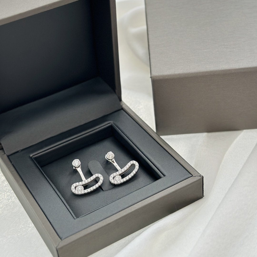 [Auream]MOVE UNO SILVER DIAMOND EARRINGS