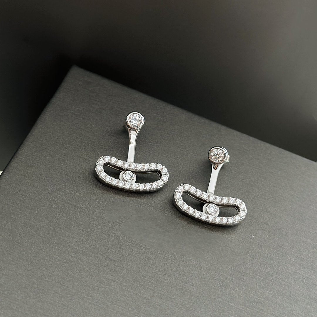[Auream]MOVE UNO SILVER DIAMOND EARRINGS
