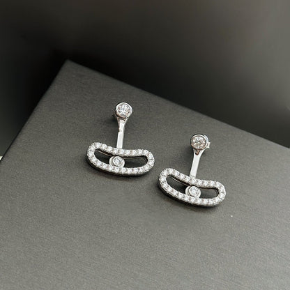 [Auream]MOVE UNO SILVER DIAMOND EARRINGS