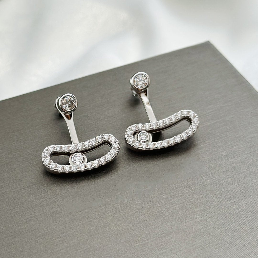 [Auream]MOVE UNO SILVER DIAMOND EARRINGS
