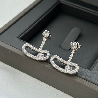 [Auream]MOVE UNO SILVER DIAMOND EARRINGS