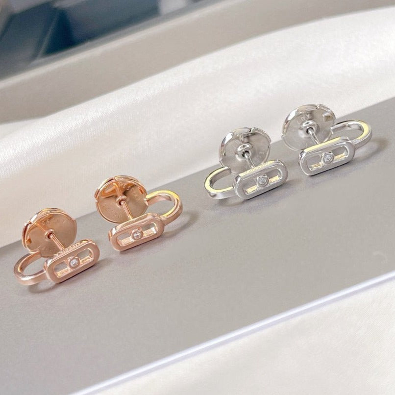 [Auream]CREOLES MOVE UNO MINI 1 DIAMOND EARRINGS