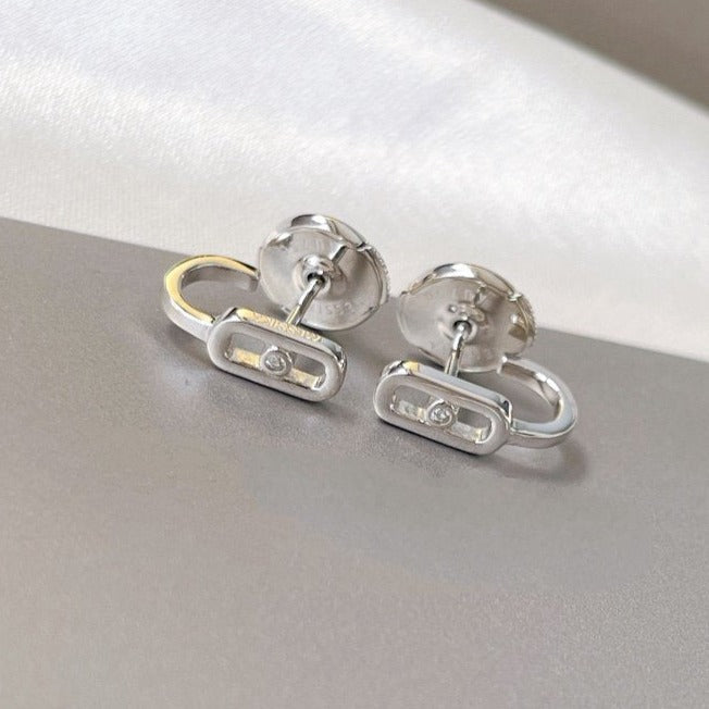 [Auream]CREOLES MOVE UNO MINI 1 DIAMOND EARRINGS