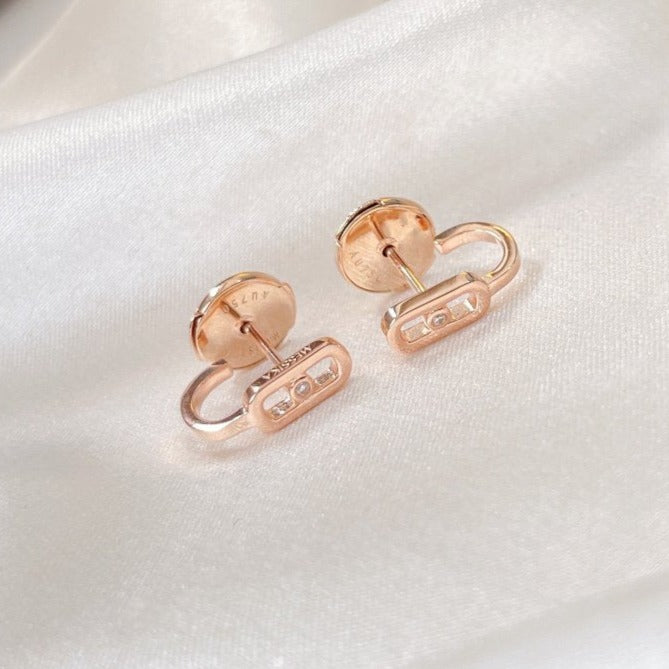 [Auream]CREOLES MOVE UNO MINI 1 DIAMOND EARRINGS