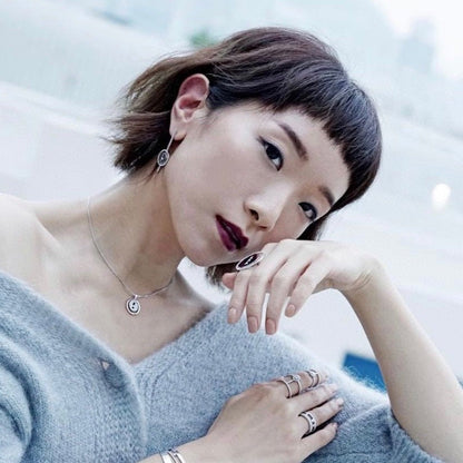 [Auream]Demo MOVE ARROW PINK GOLD DIAMOND EARRINGS