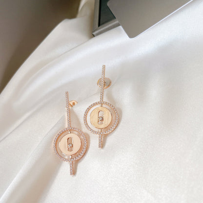 [Auream]Demo MOVE ARROW PINK GOLD DIAMOND EARRINGS