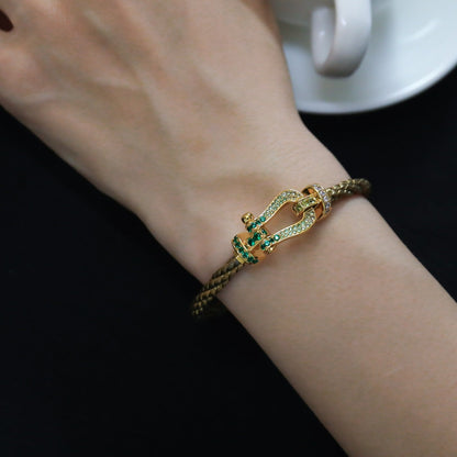 [Auream]FORCE 10 GOLD GREEN DIAMOND PAVED