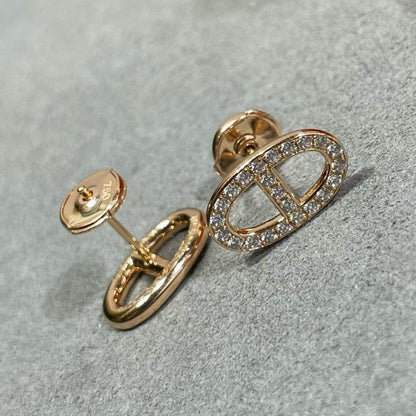 [Auream]HM FULL DIAMOND PIG NOSE STUD EARRINGS