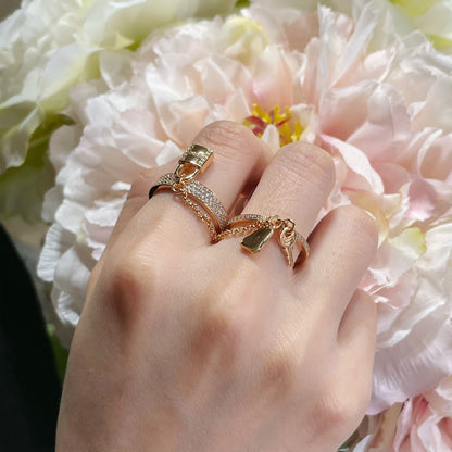 [Auream]HM KELLY CLOCHETTE DOUBLE RING IN  WITH DIAMONDS