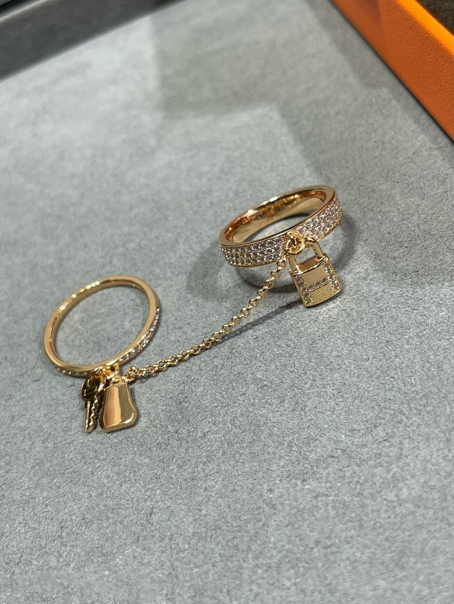 [Auream]HM KELLY CLOCHETTE DOUBLE RING IN  WITH DIAMONDS