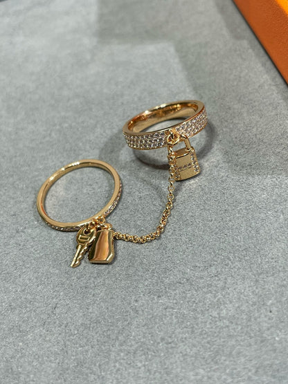 [Auream]HM KELLY CLOCHETTE DOUBLE RING IN  WITH DIAMONDS