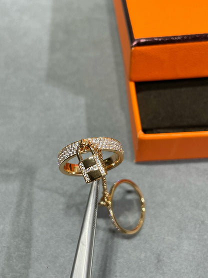 [Auream]HM KELLY CLOCHETTE DOUBLE RING IN  WITH DIAMONDS