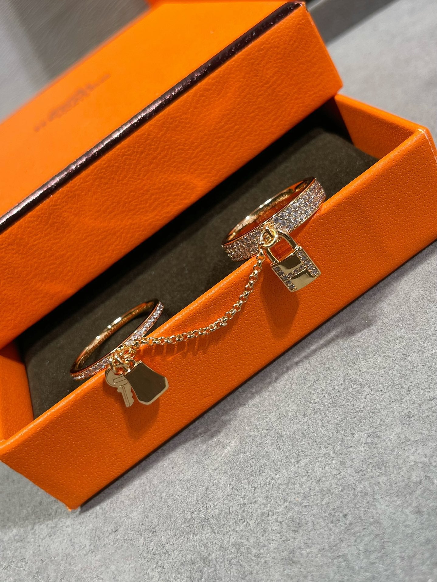 [Auream]HM KELLY CLOCHETTE DOUBLE RING IN  WITH DIAMONDS