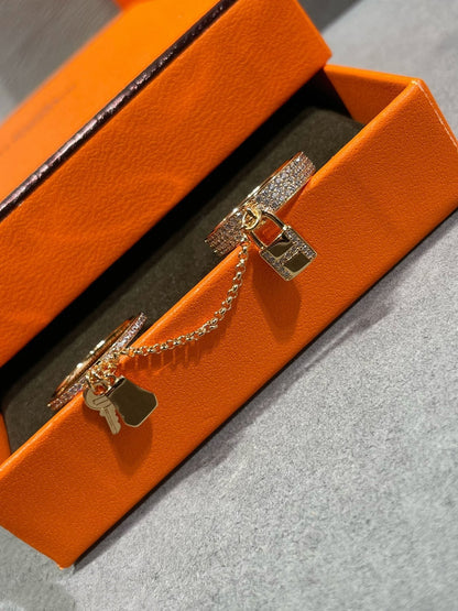 [Auream]HM KELLY CLOCHETTE DOUBLE RING IN  WITH DIAMONDS
