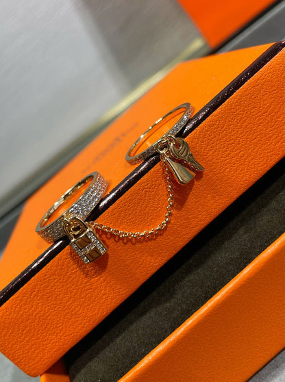 [Auream]HM KELLY CLOCHETTE DOUBLE RING IN  WITH DIAMONDS