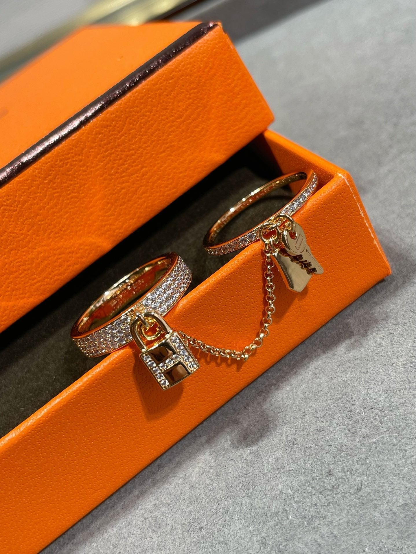 [Auream]HM KELLY CLOCHETTE DOUBLE RING IN  WITH DIAMONDS