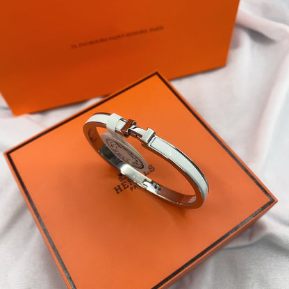 [Auream]CLASSIC HM CLIC WHITE 8MM ENAMEL BRACELET