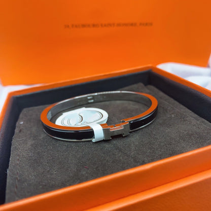 [Auream]CLASSIC HM CLIC BLACK 8MM ENAMEL BRACELET