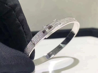 [Auream]HM KELLY BRACELET IN SILVER AND FULL PAVE DIAMOND