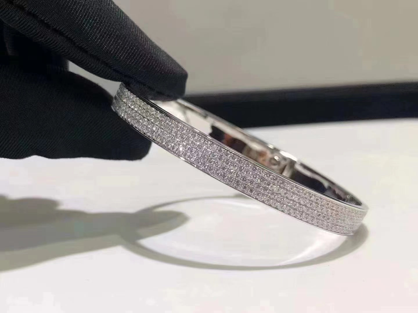 [Auream]HM KELLY BRACELET IN SILVER AND FULL PAVE DIAMOND