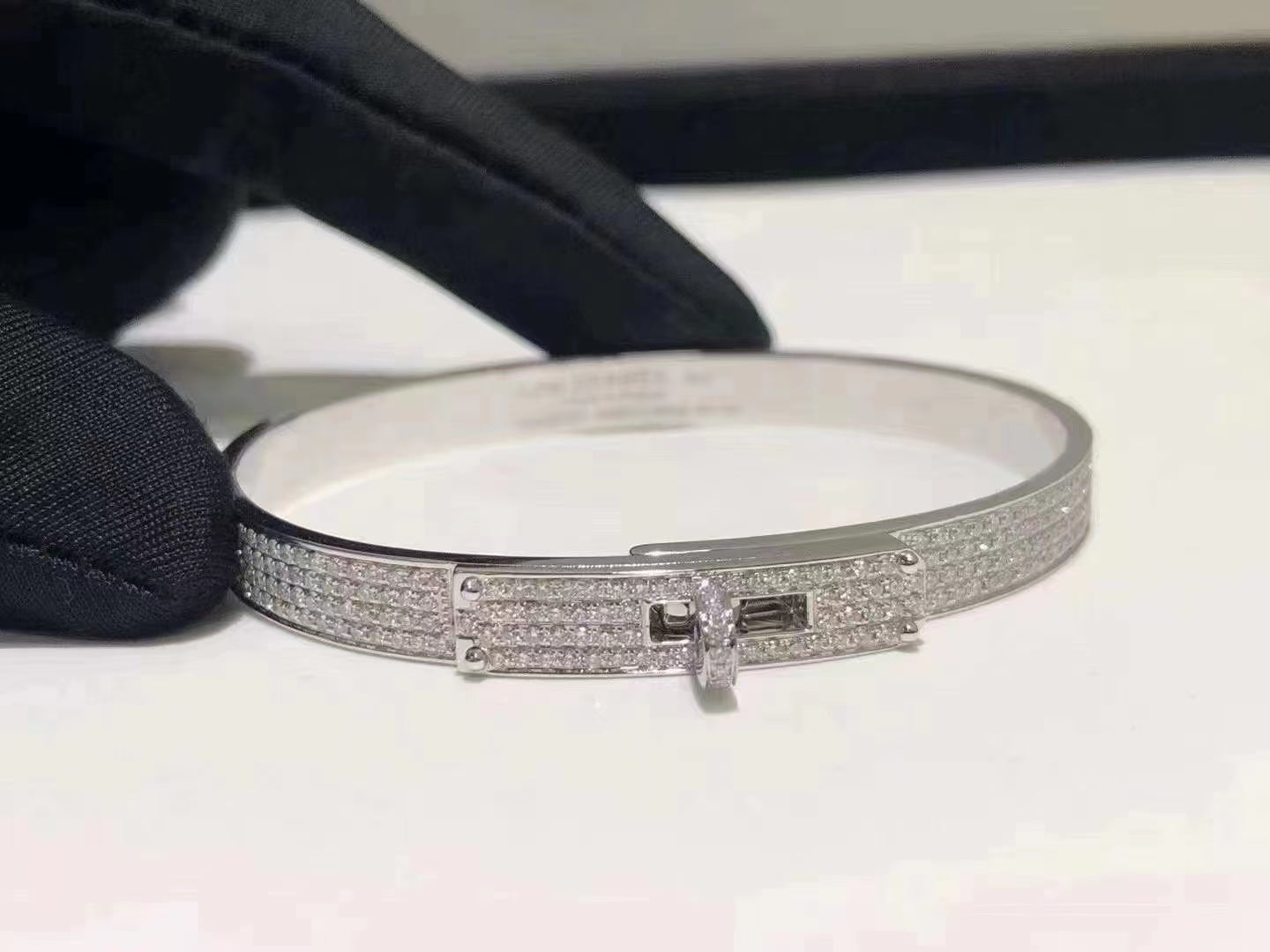 [Auream]HM KELLY BRACELET IN SILVER AND FULL PAVE DIAMOND