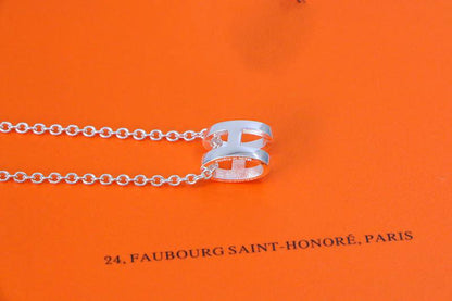 [Auream]HM NECKLACE H LETTER OVAL SERIES