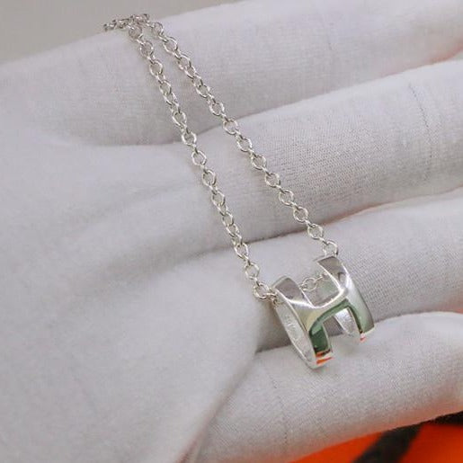[Auream]HM NECKLACE H LETTER OVAL SERIES