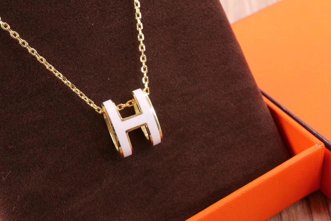 [Auream]HM CLIC YELLOW ENAMEL GOLD NECKLACE