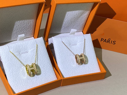 [Auream]HM CLIC YELLOW ENAMEL GOLD NECKLACE